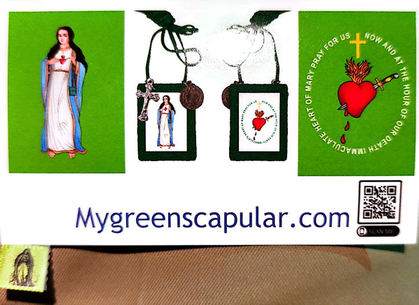 Tiny micro green scapular pack of a 100: NOW INCLUDES LARGE GREEN SCAPULAR PATCH TOO & ADD A TOOL FOR EASY INSTALLMENT