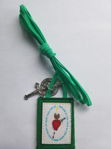 The Green scapular in color pack of 100 (SAVE $1000)