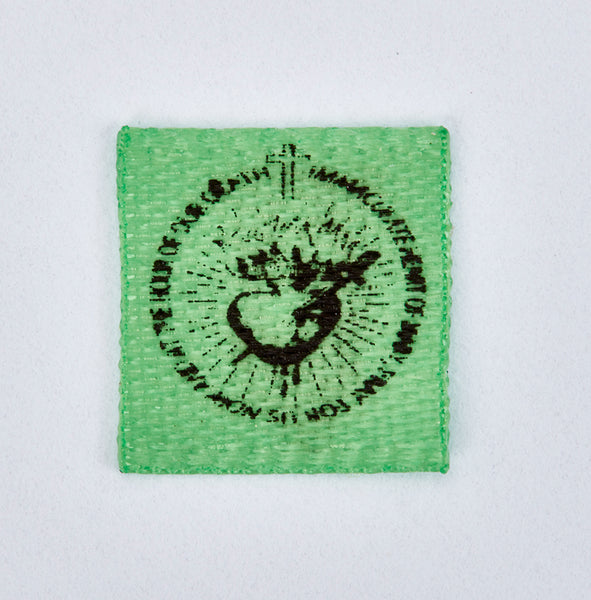 Tiny micro green scapular pack of a 100: NOW INCLUDES LARGE GREEN SCAPULAR PATCH TOO & ADD A TOOL FOR EASY INSTALLMENT